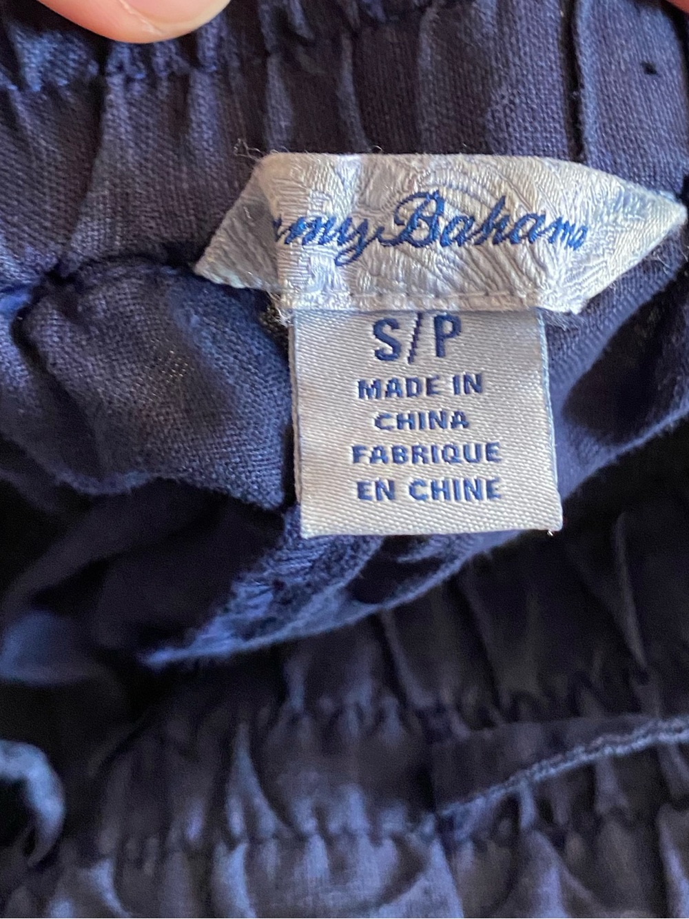 Tommy Bahama Women's Two Palms High-Rise Linen Easy Pants Navy Blue Size S - Picture 7 of 8